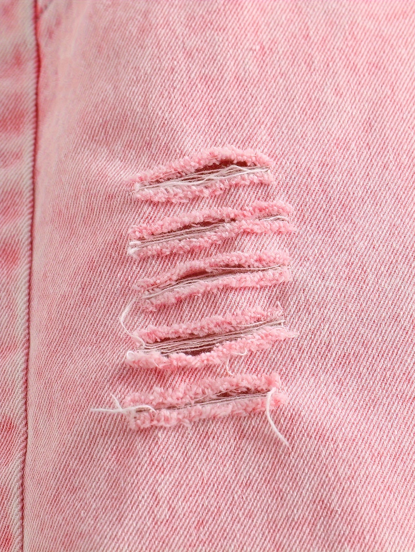 Baby Girl Denim Overalls with Alphabet Pattern Ripped Details Cotton Blend Spring Fall