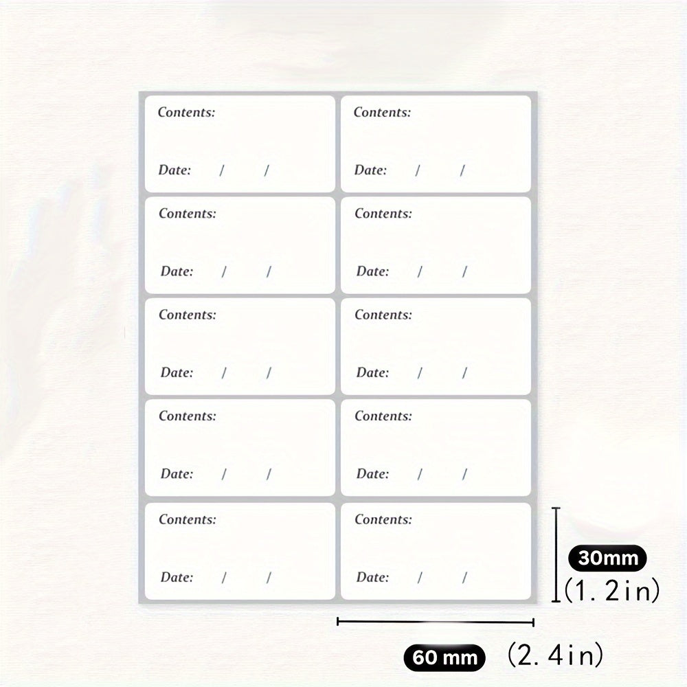 Набор из 100 водонепроницаемых этикеток для морозильника 5,99x3,0 см, съемные липкие заметки для контейнеров для продуктов