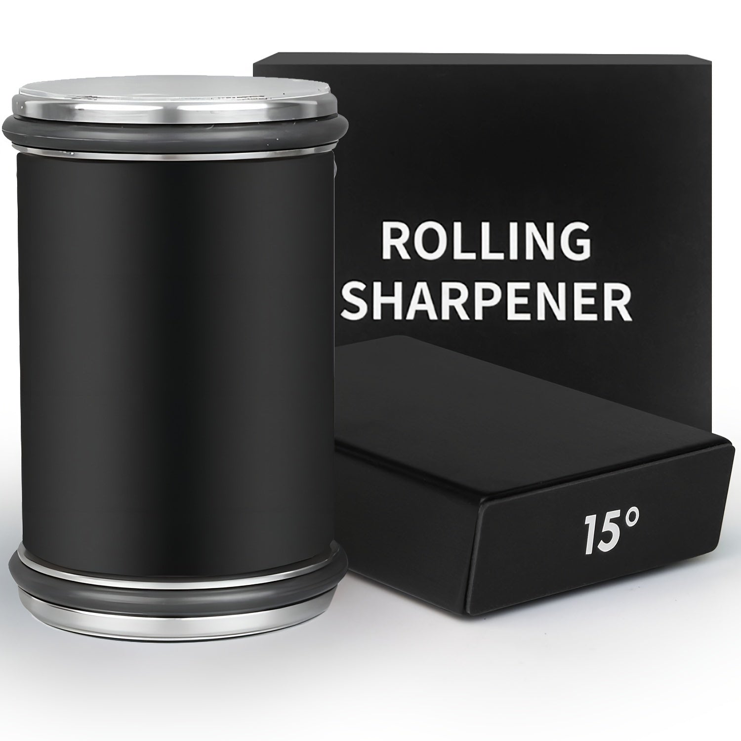 Handheld Wooden Knife Sharpener Fine Grit Manual Rolling Tool for Sharp Blades