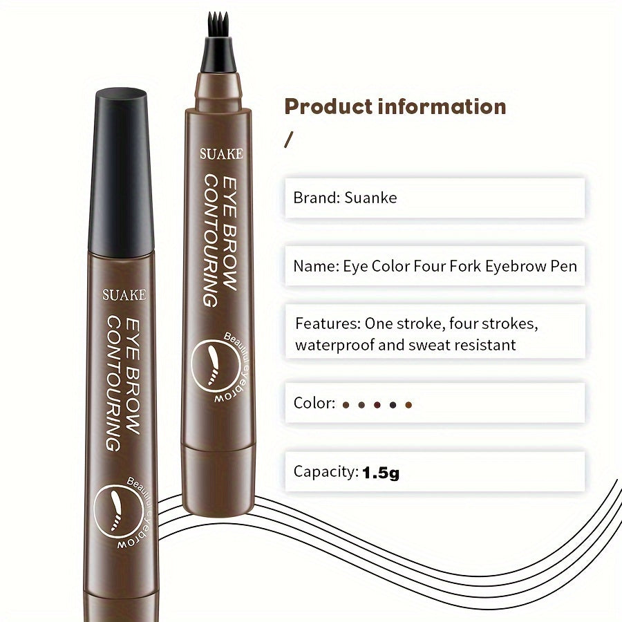 Waterproof Eyebrow Pen for Women Long-Lasting Non-Smudge Natural Look