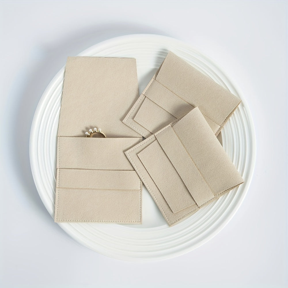 10 Pieces Suede Jewelry Pouches Dustproof Storage Bags for Rings Earrings Bracelets