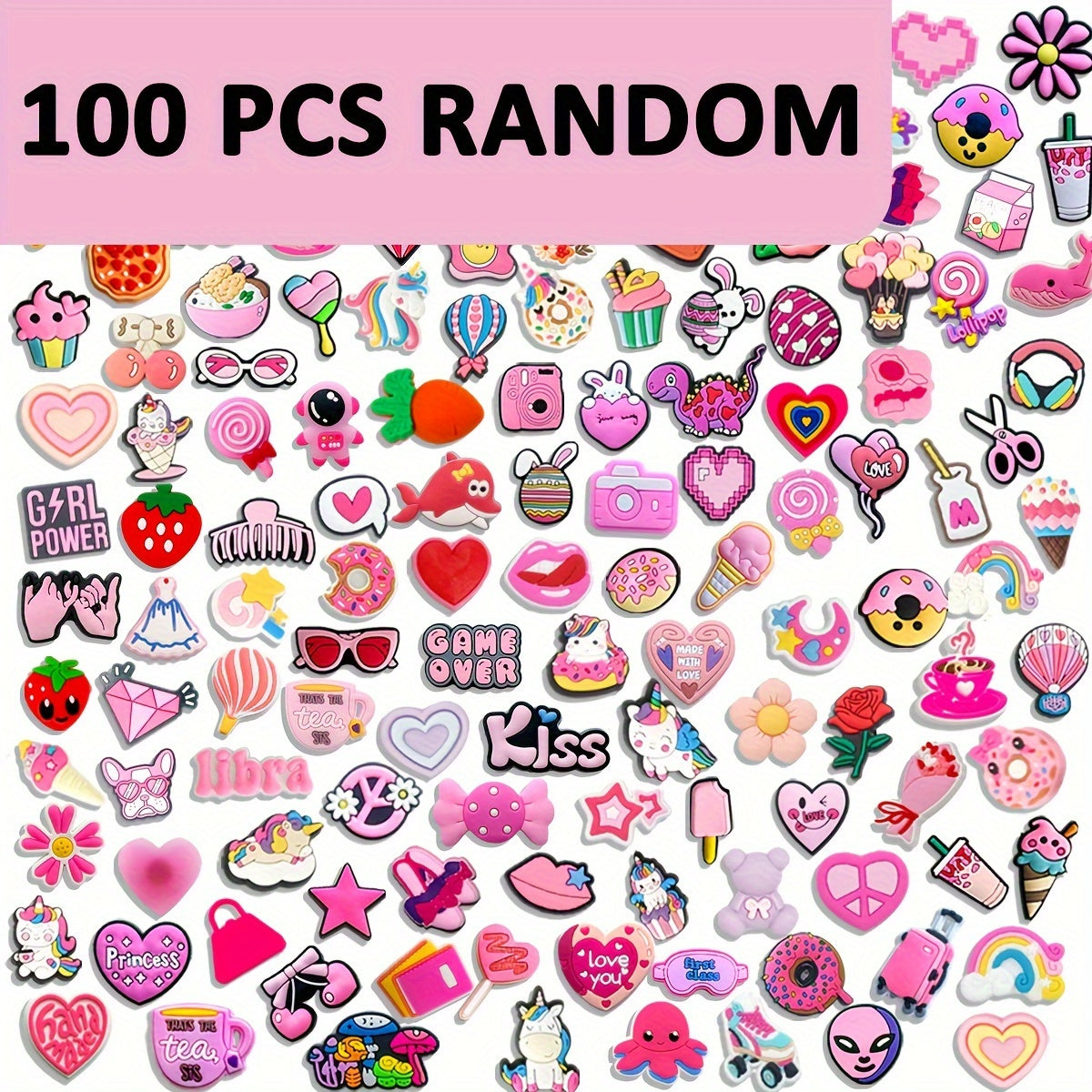 Kids Girls Pink Charm Bracelet Set with Shoe Jewelry and Watch Charms