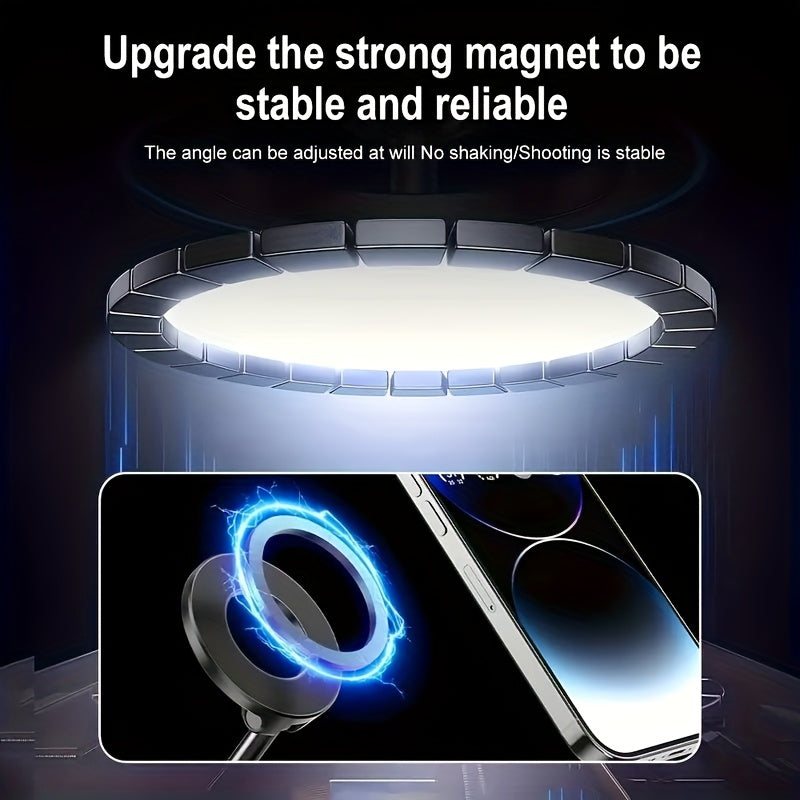 Universal Magnetic Phone Holder 360° Rotating Foldable ABS Black for Car Shower Gym