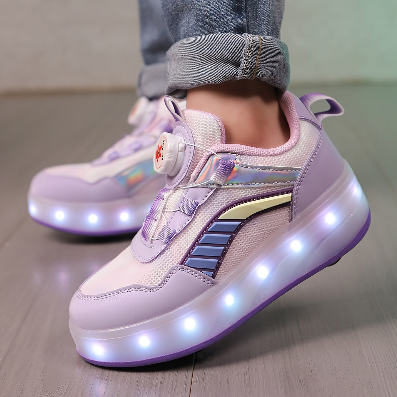 Kids' LED Flash Roller Skates for Boys and Girls, USB Rechargeable, Indoor Outdoor, All-Season