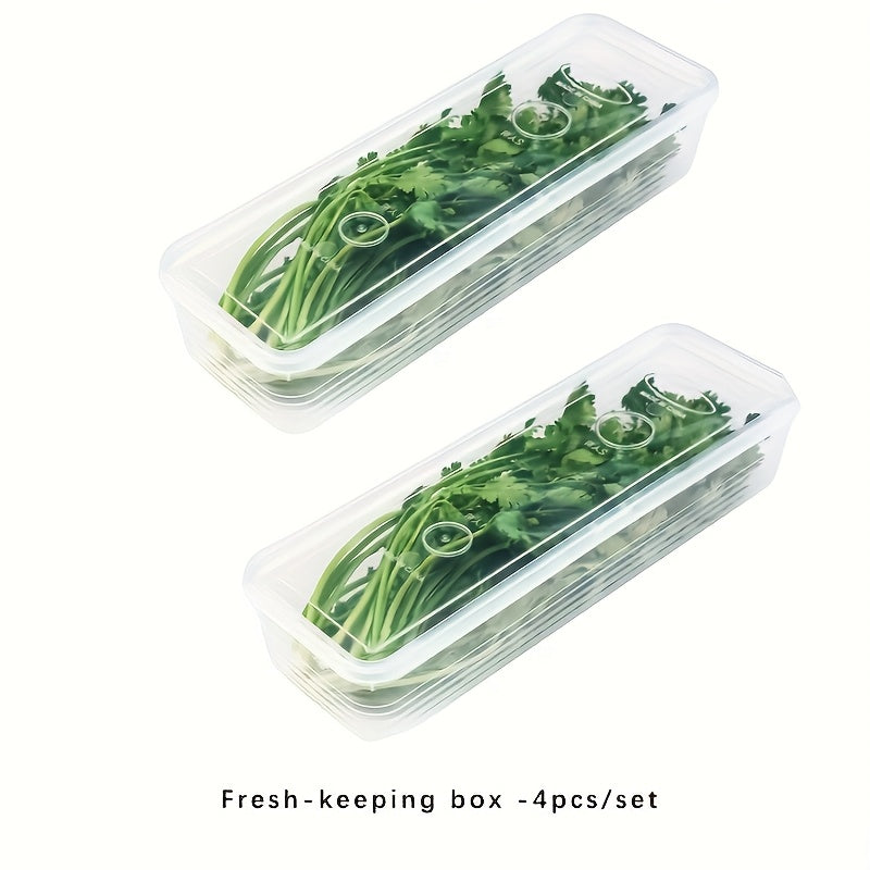 2 Pieces Clear Plastic Food Storage Containers Refrigerator Organizer Bins for Vegetables