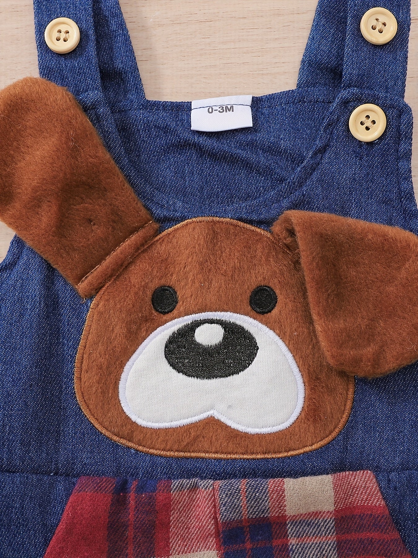 Kichkina erkaklar uchun tekislangan uzun qoʻl kiyimli paxtali bodysuit va jinsi shimlar to'plami, 0-18 oy uchun