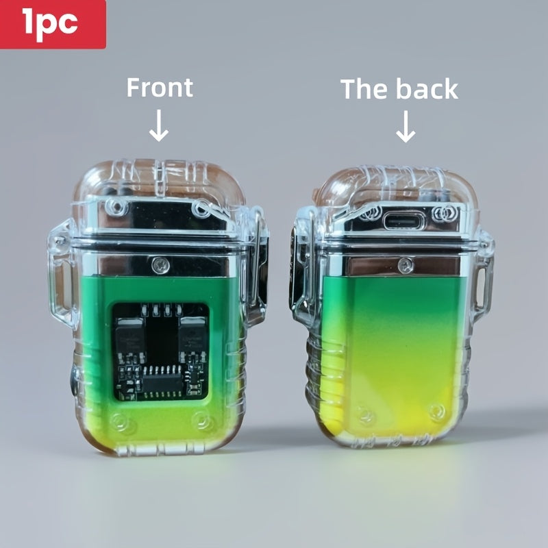 Encendedor recargable de arco de pulso de plasma unisex con linterna y diseño a prueba de viento