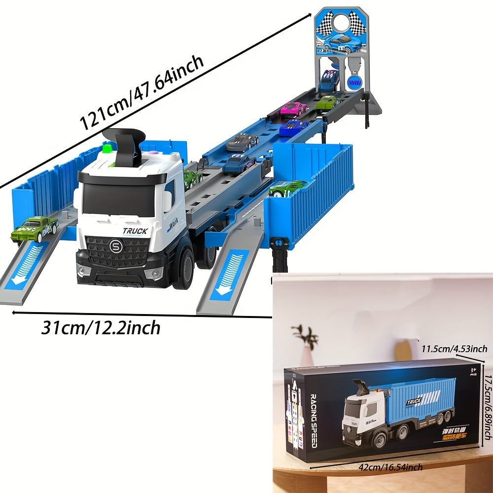 Set de juego de espacio y militar con luces intermitentes y pista de carreras lanzable para edades de 3 a 6