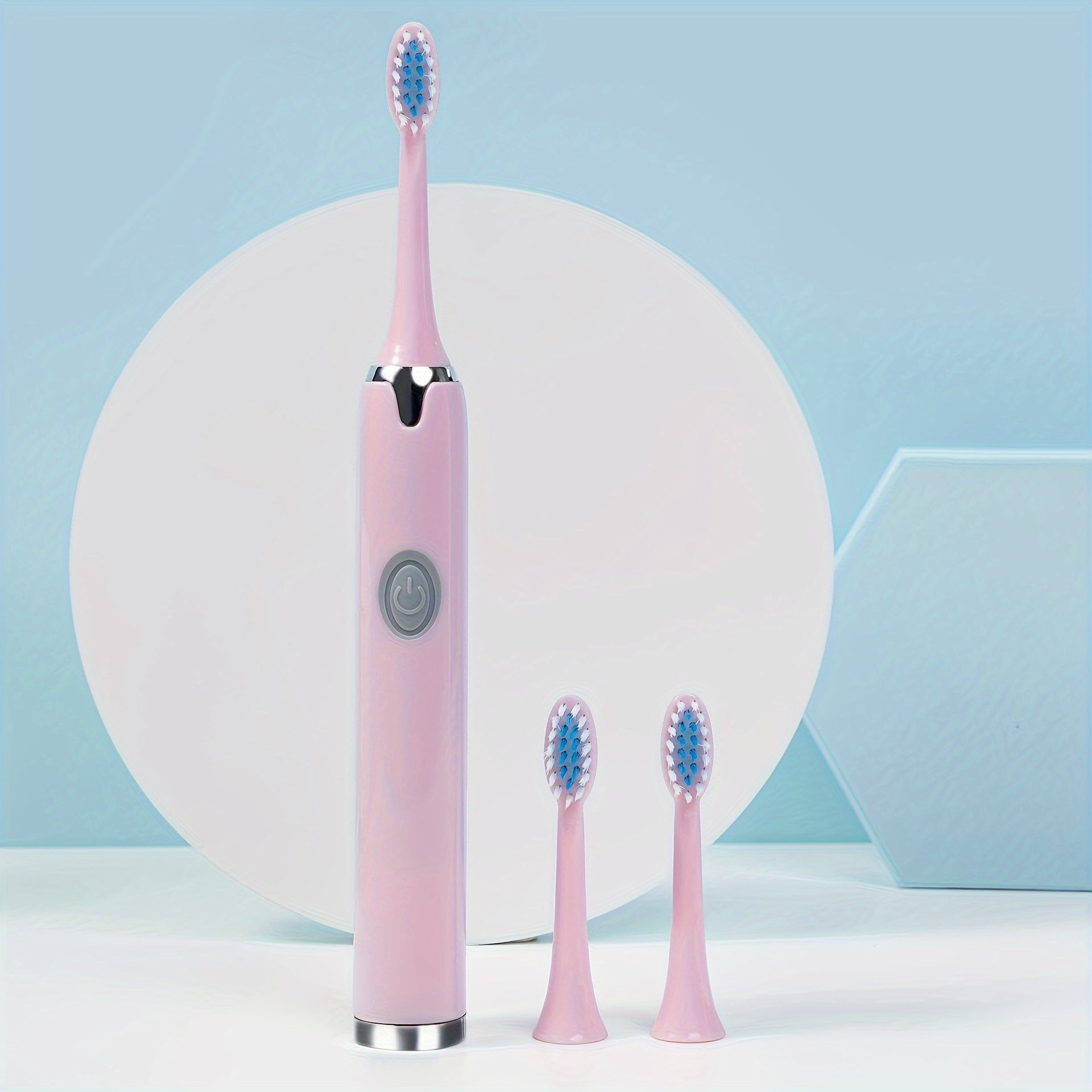 Electric Travel Toothbrush Set with 3 Brush Heads for Whitening and Portability