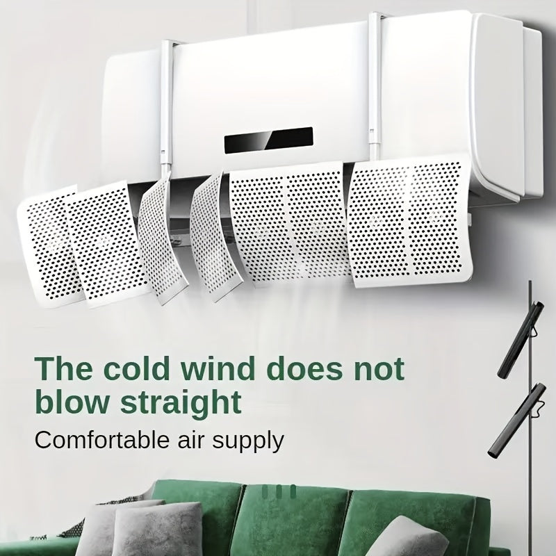 8 ta Moslashuvchan Havo Konditsioneri Shamol Yo'naltirgichlari To'plami, Elektr energiyasiga ehtiyoj sezmasdan Sovuq Shamol Yo'nalishini Boshqarish uchun Devorga O'rnatiladigan Plastik Vana To'plami