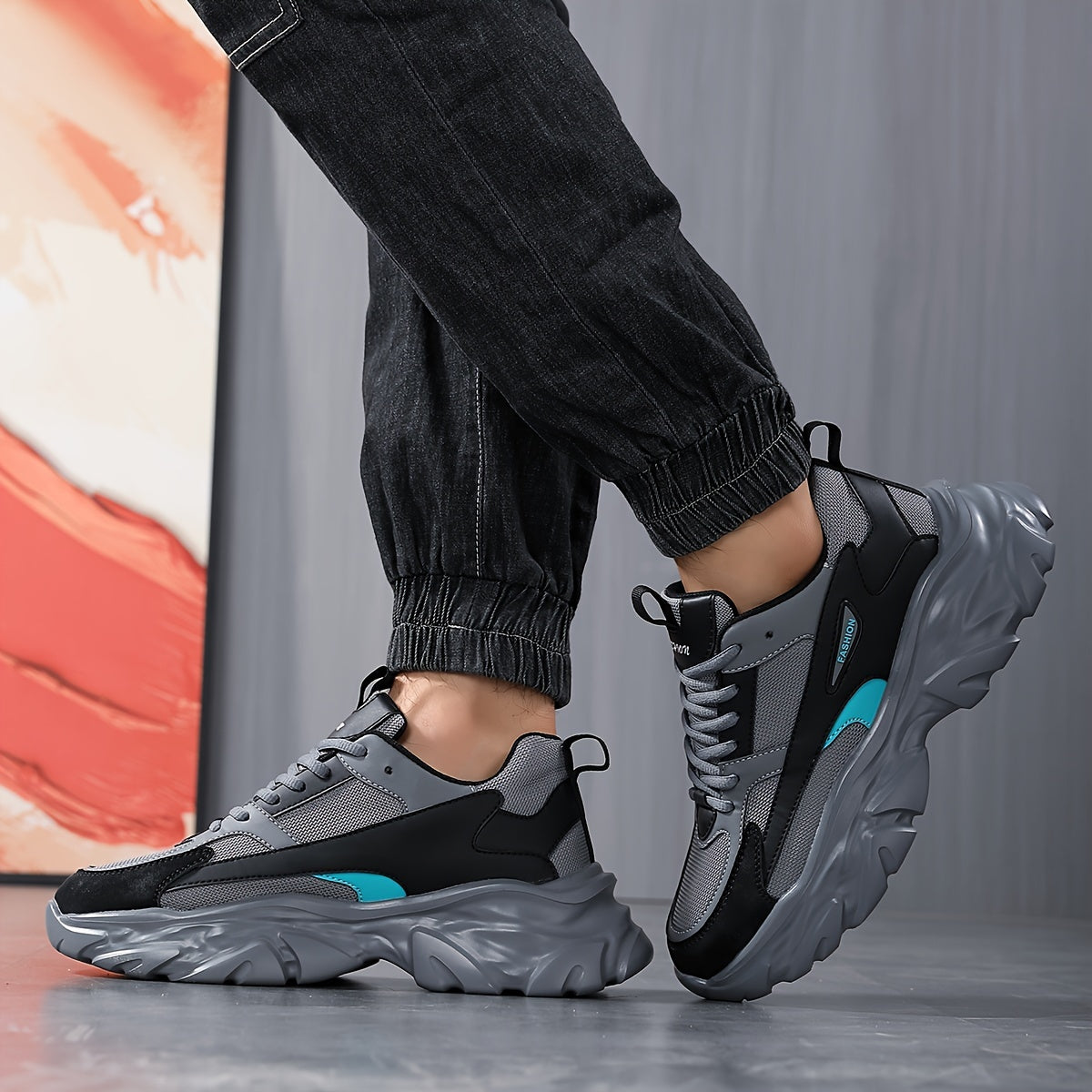 Мужские повседневные кроссовки из дышащей сетки, низкий топ, подошва из ЭВА, шнуровка, уличный стиль