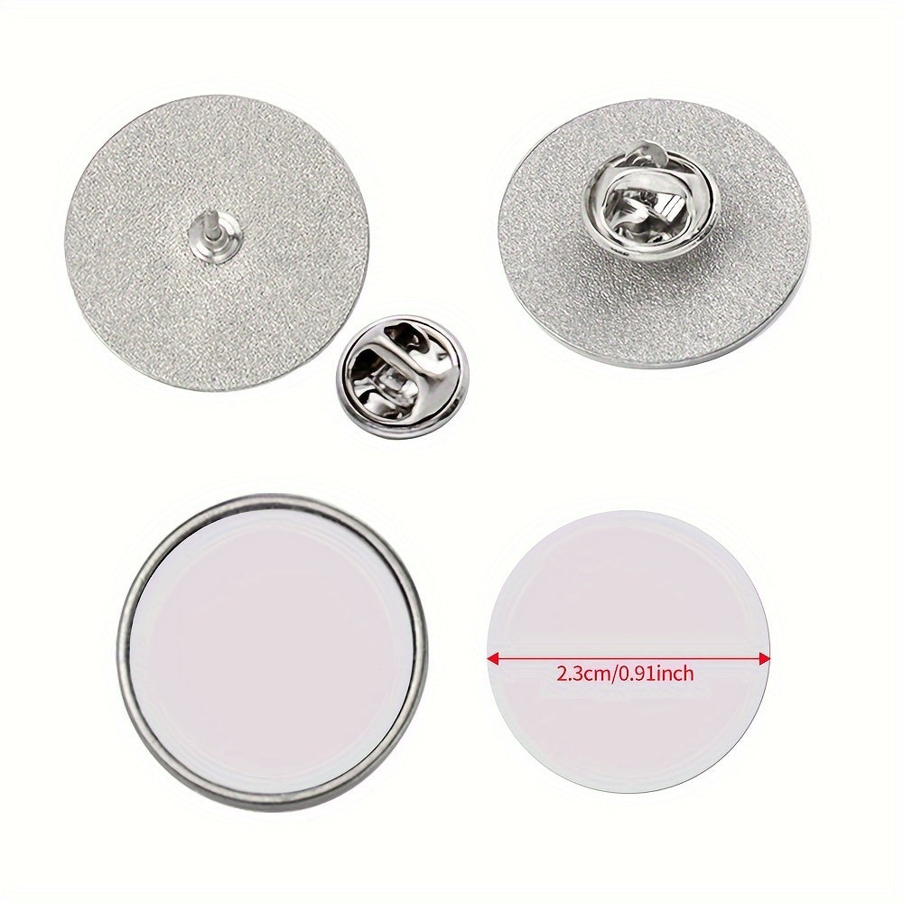 Set of 10 Customizable Metal Cufflinks and Badge Buttons in Various Shapes for Gifts
