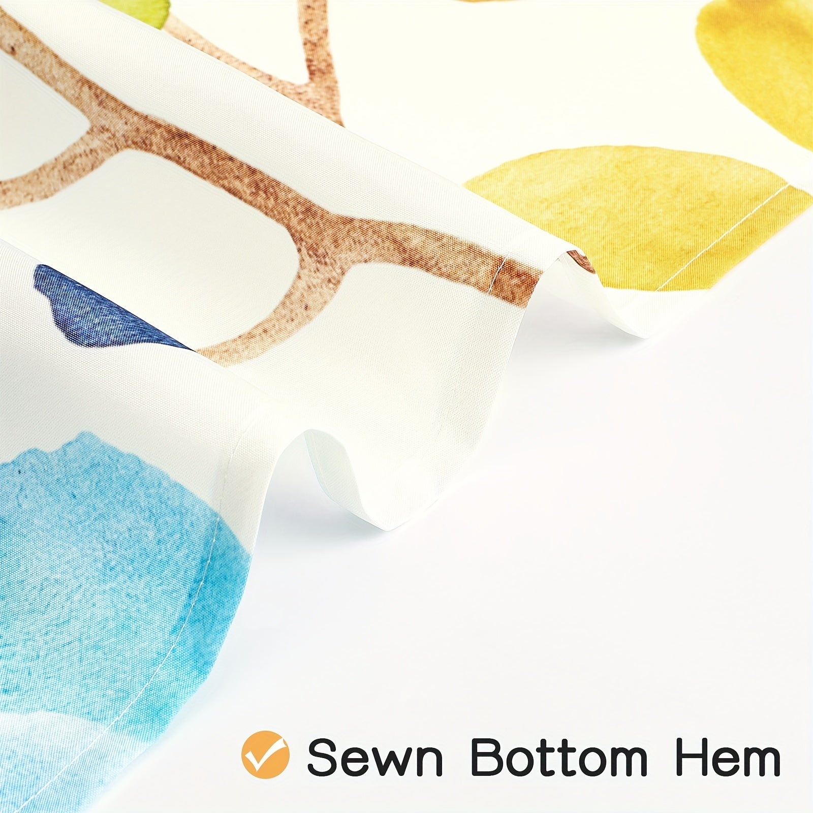 Plants Print Waterproof Shower Curtain with Hooks Decorative Bathroom Accessory