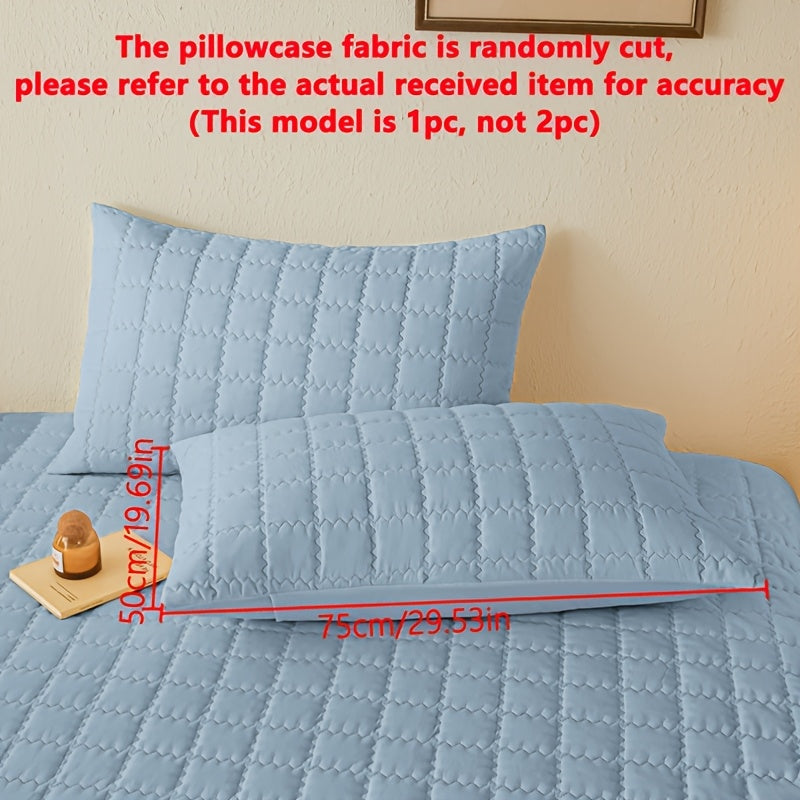 Square Pattern Waterproof Pillowcase Soft Breathable Skin-Friendly Bedroom Decor