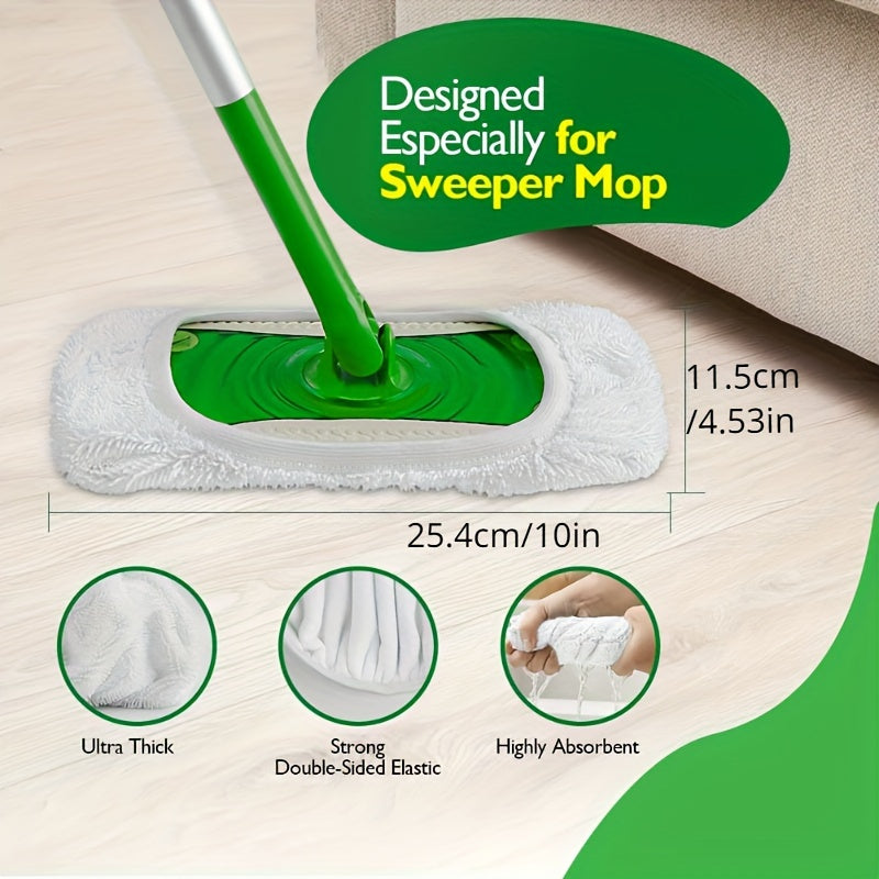 Microfiber Mop Replacement Pads 3 Pack for Flat Floor Cleaning Washable Durable