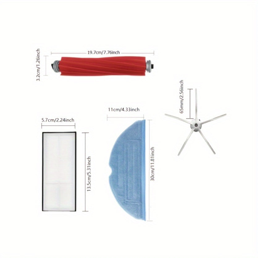 Комплект аксессуаров серии Roborock S7 с HEPA-фильтрами, тряпками, щетками для роботизированной пылесосы - совместим с моделями S7 Pro Ultra, S7 Maxv Plus, S7 MaxV Ultra.