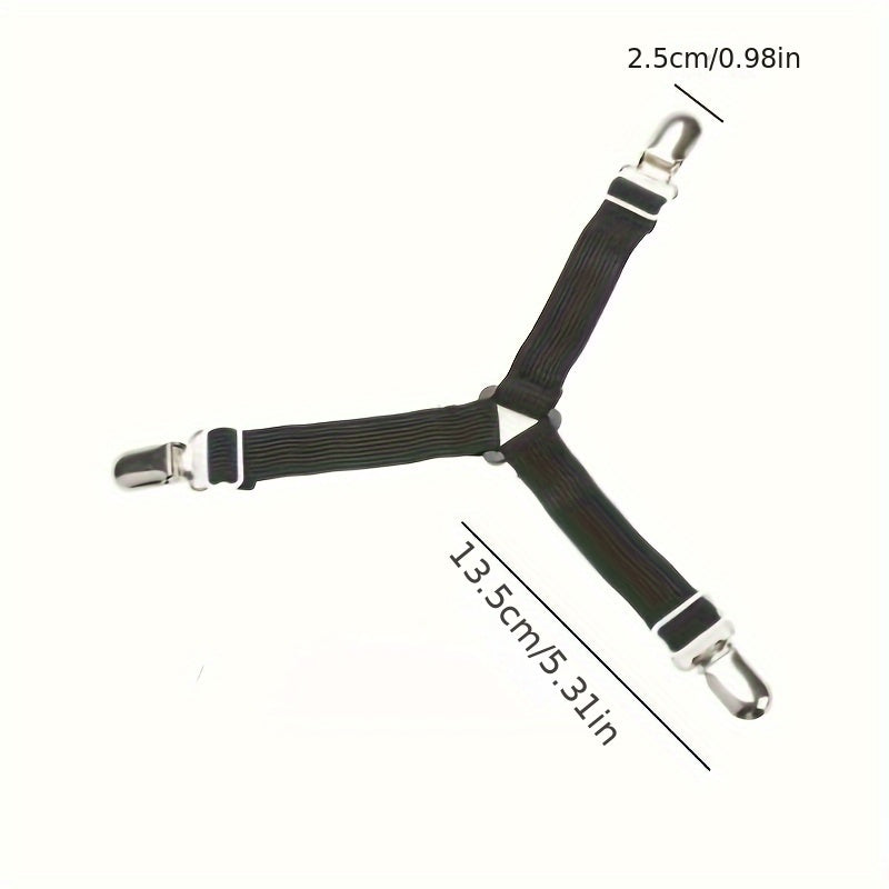 Set of 4 Adjustable Elastic Bed Sheet Straps Non-Slip Mattress and Sofa Clips