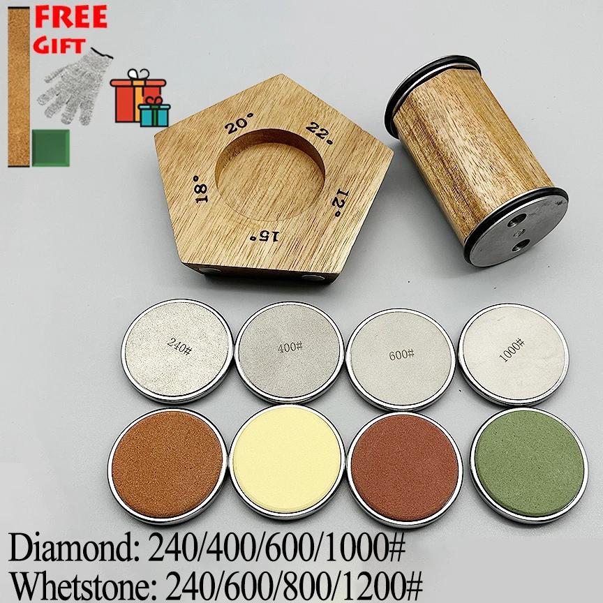 Набор точилок для ножей из алмазной наждачной бумаги, 5 углов, магнитный держатель, кухня