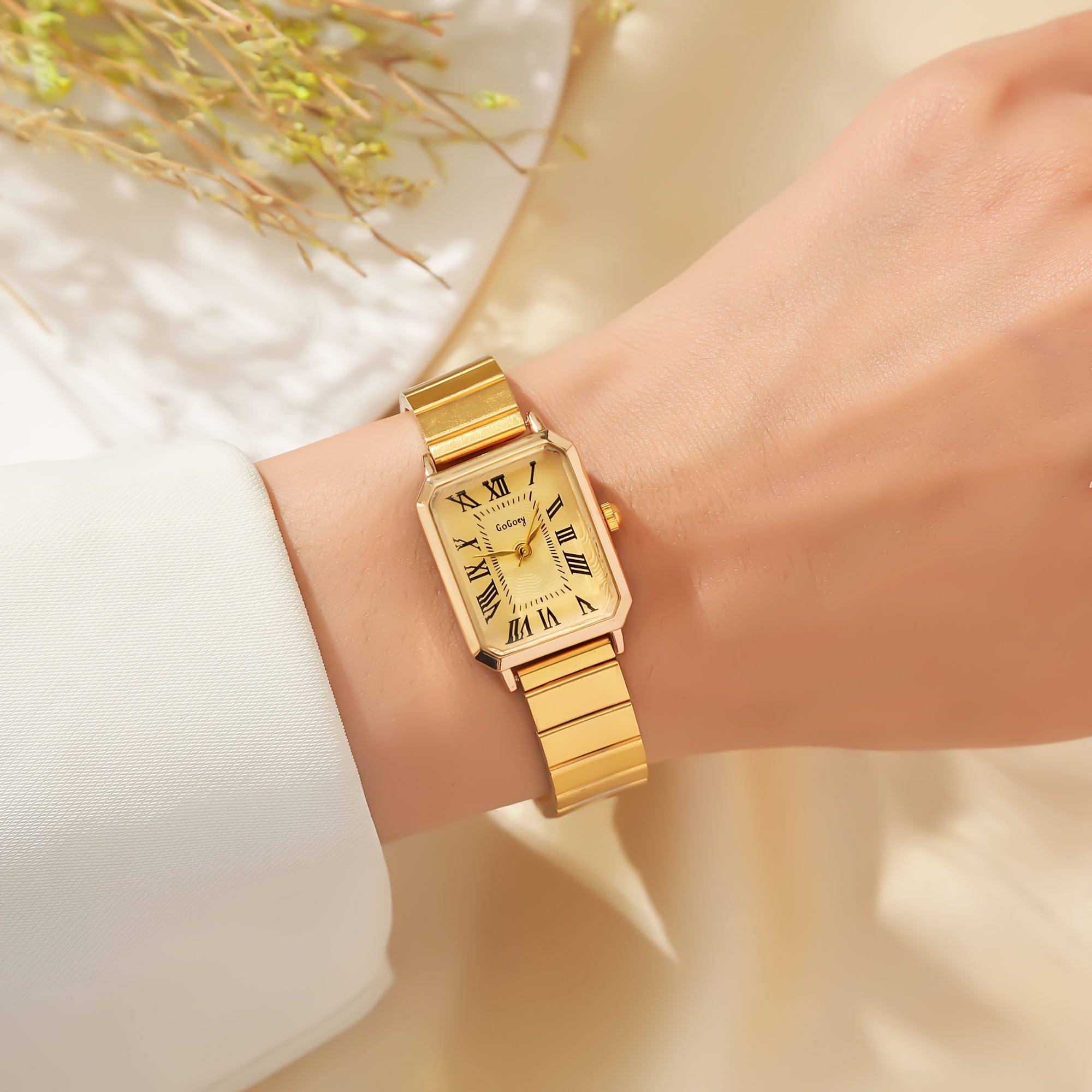 Women's Stainless Steel Square Watch Elegant Jewelry Accessory