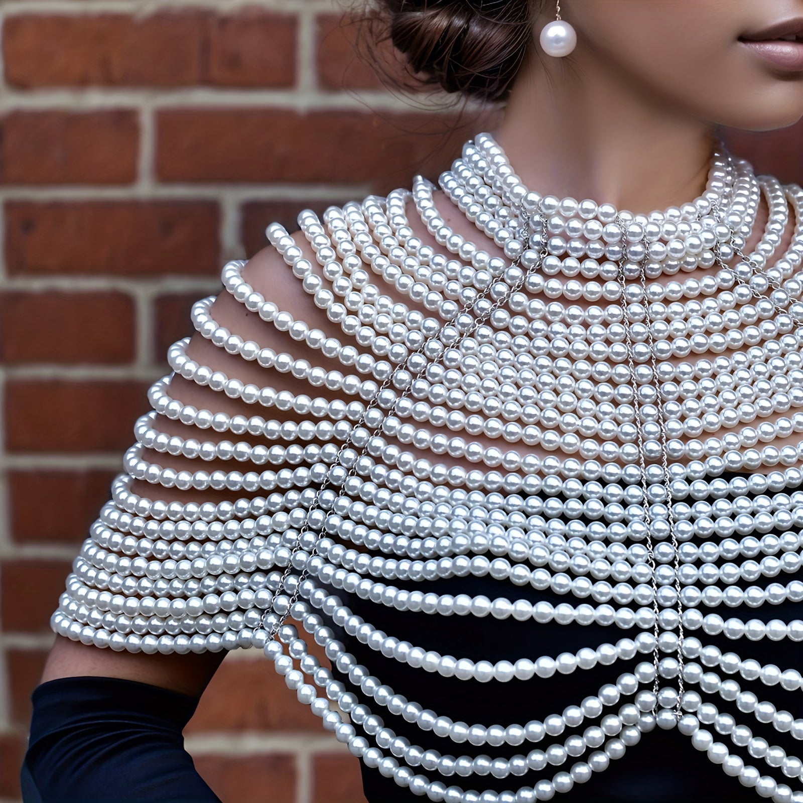 Stage ijro va kiyim dekoratsiyasi uchun faux pearl yelka zanjiri zargarlik buyumlari