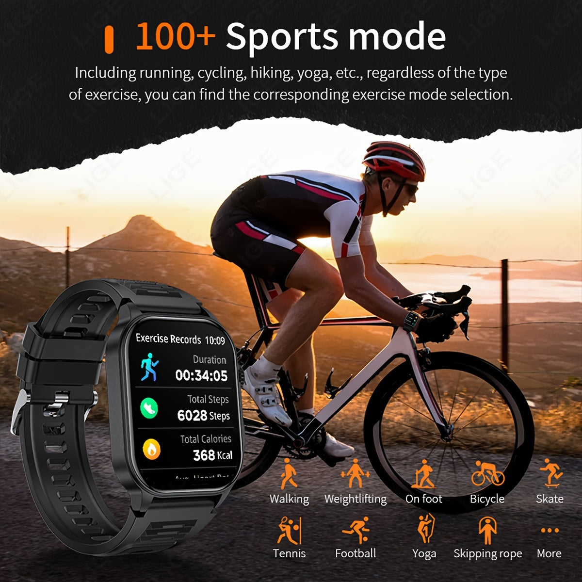 Smartwatch Wireless 5.2 2.01 Inch Screen Sleep Monitoring Step Counter Voice Assistant