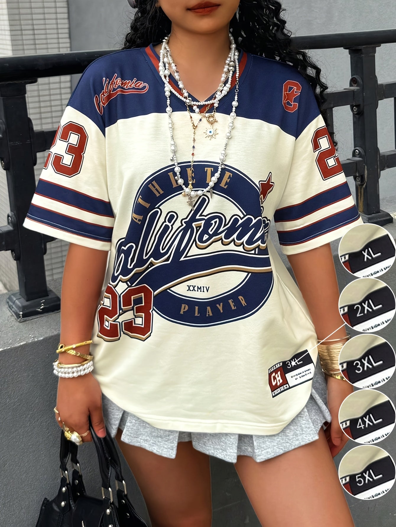 Plus Size Men's T-Shirt White Blue Casual Streetwear Slogan Numbers