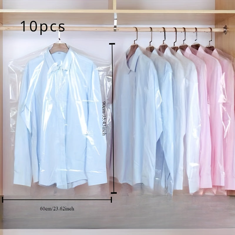Juego de 10 bolsas de funda protectora de ropa transparente para almacenamiento y organización en armario