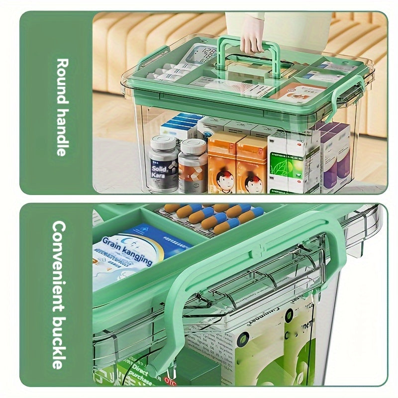 Organizador modular de almacenamiento con gran capacidad y pastillero para almacenamiento en el hogar y primeros auxilios