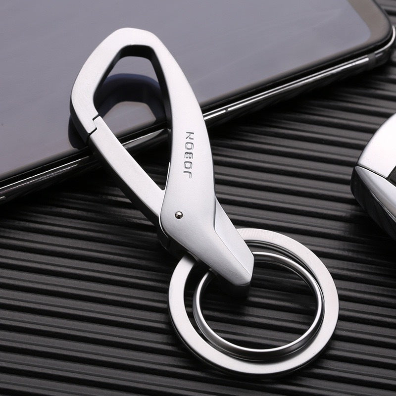 Unisex Zinc Alloy Double Ring Keychain Creative Metal Key Holder