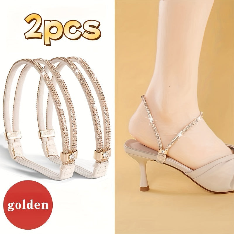 Women's No-Tie Rhinestone Elastic Shoelaces Multi-Color for High Heels