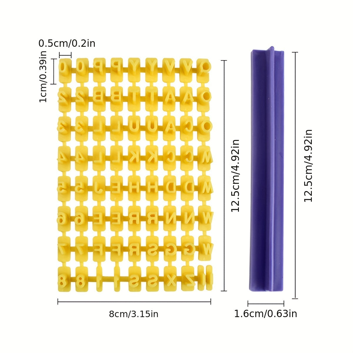 Interchangeable Cookie Stamps with Mini Alphanumeric Cutter for Baking and Decorating