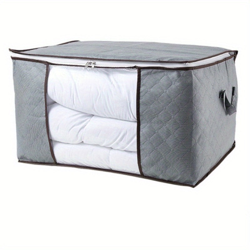 Foldable Quilt Storage Bag for Blankets Bedding and Clothing Moisture-Proof Space-Saving Closet Organizer