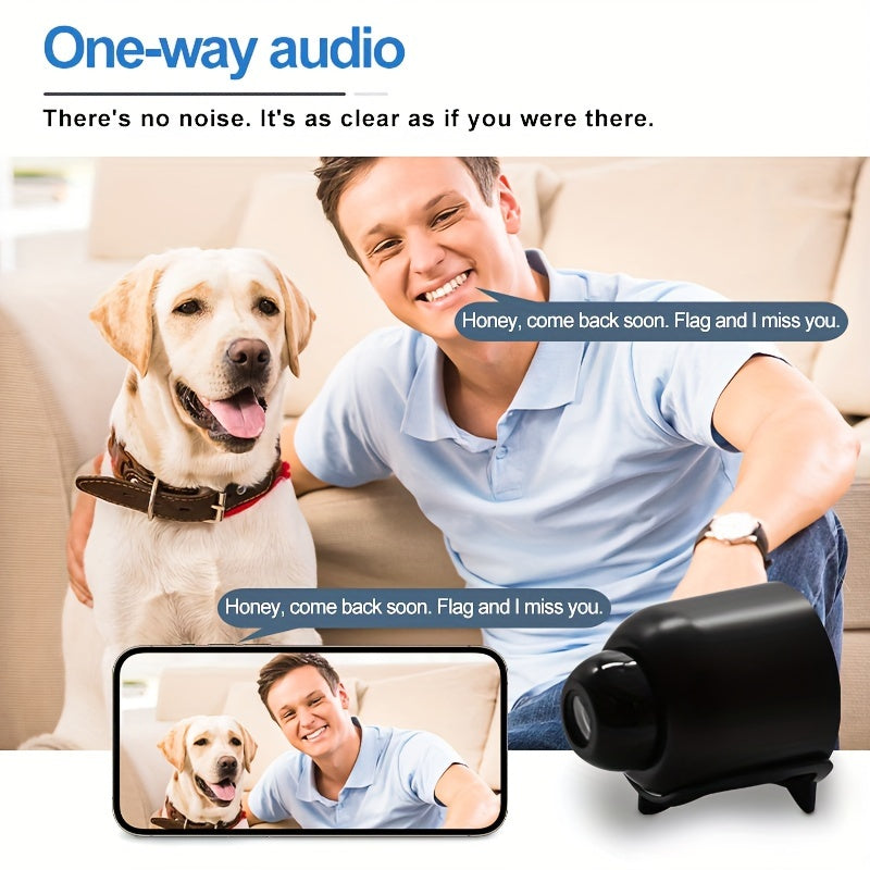 Teruhal Wireless Security Camera 480P HD video, avtomatik fokus va harakatni aniqlash xususiyatlariga ega. U mobil ilova orqali masofadan ko'rish imkonini beradi va USB orqali quvvatlanadi. Uy kuzatuvi uchun ideal.