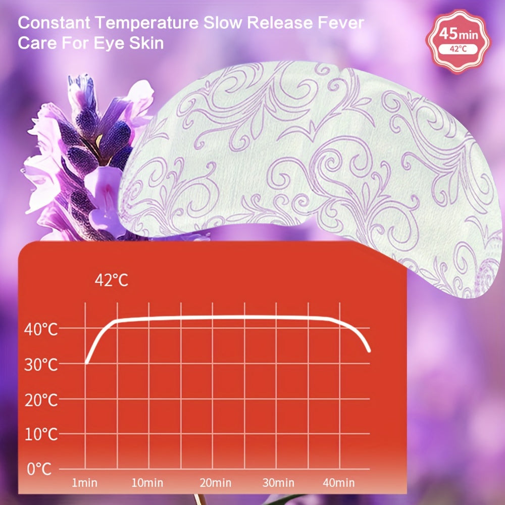 10-Pack Lavender Scented Self-Heating Steam Eye Masks for Sleep Relaxation