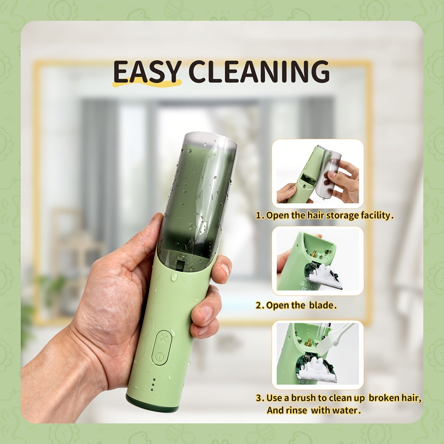 Kids Hair Clipper Set for Toddlers and Children Wireless Rechargeable Quiet Trimmer with Guide Combs