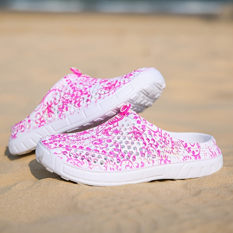 Women's EVA Slip-On Shoes with Star and Moon Pattern Flat Sandals