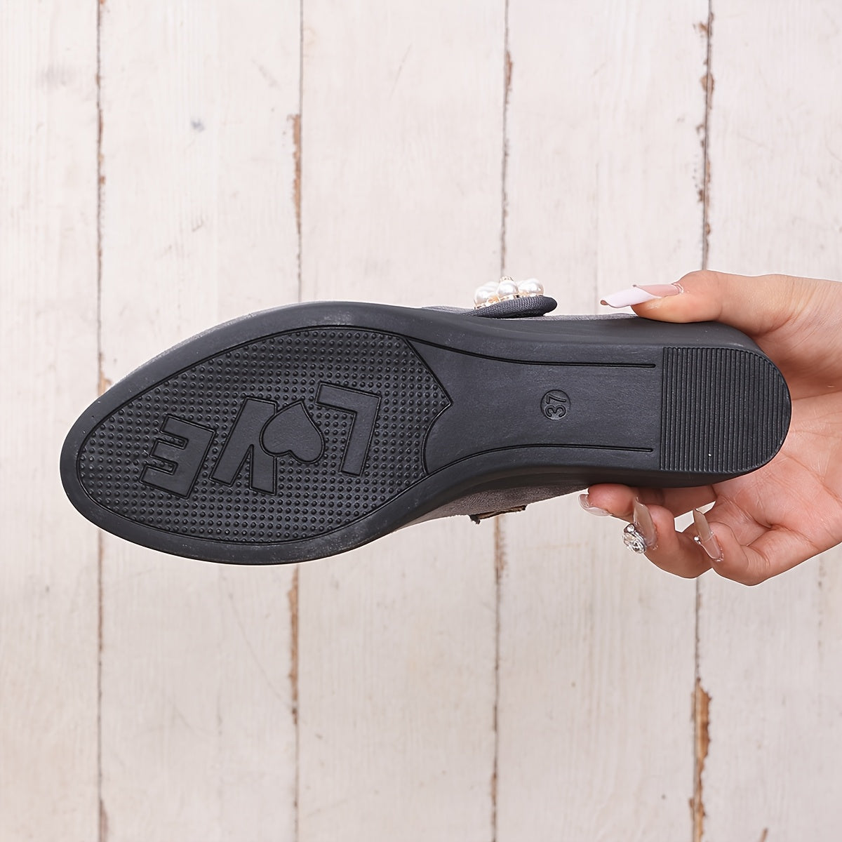 Ayollar uchun flanelli tikilgan Mary-Jane poyabzali, engil, kundalik, yengil burchakli taglik bilan