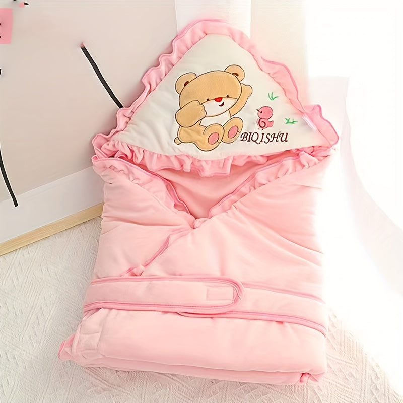Baby Swaddling Blanket Cotton Soft Bear Style for Newborns Keeps Them Warm