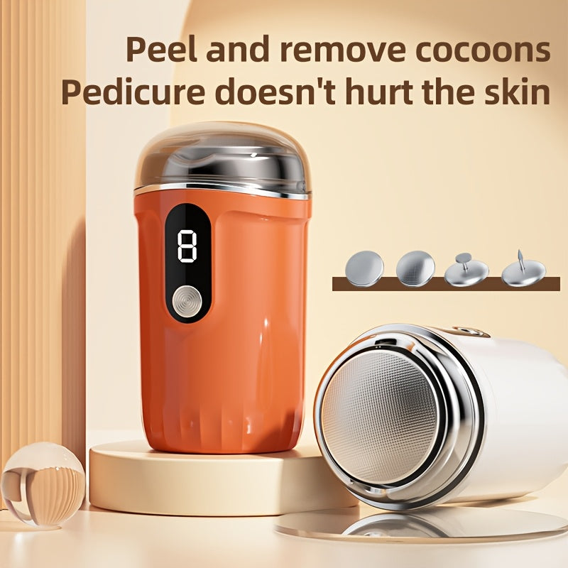 Rechargeable Electric Foot Grinder with Power Indicator and Interchangeable Grinding Heads