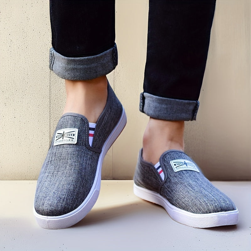 Men's Casual Slip-On Shoes with Elastic Strap Non-Slip Outdoor Walking Camping