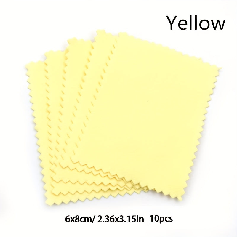 10Pcs Jewelry Polishing Cloth for Silver Necklace Ring Bracelet Cleaning