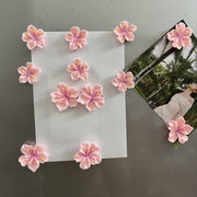 Pink Cherry Blossom Refrigerator Magnet Set 12 Pieces Decorative Kitchen Office