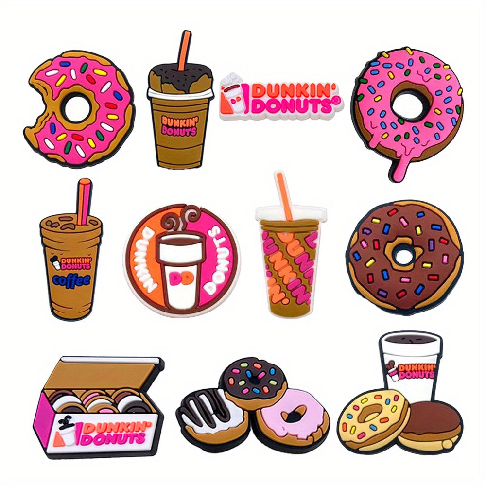 Kids Cartoon Donut Shoe Charms PVC Sandal Buckles Footwear Decorations