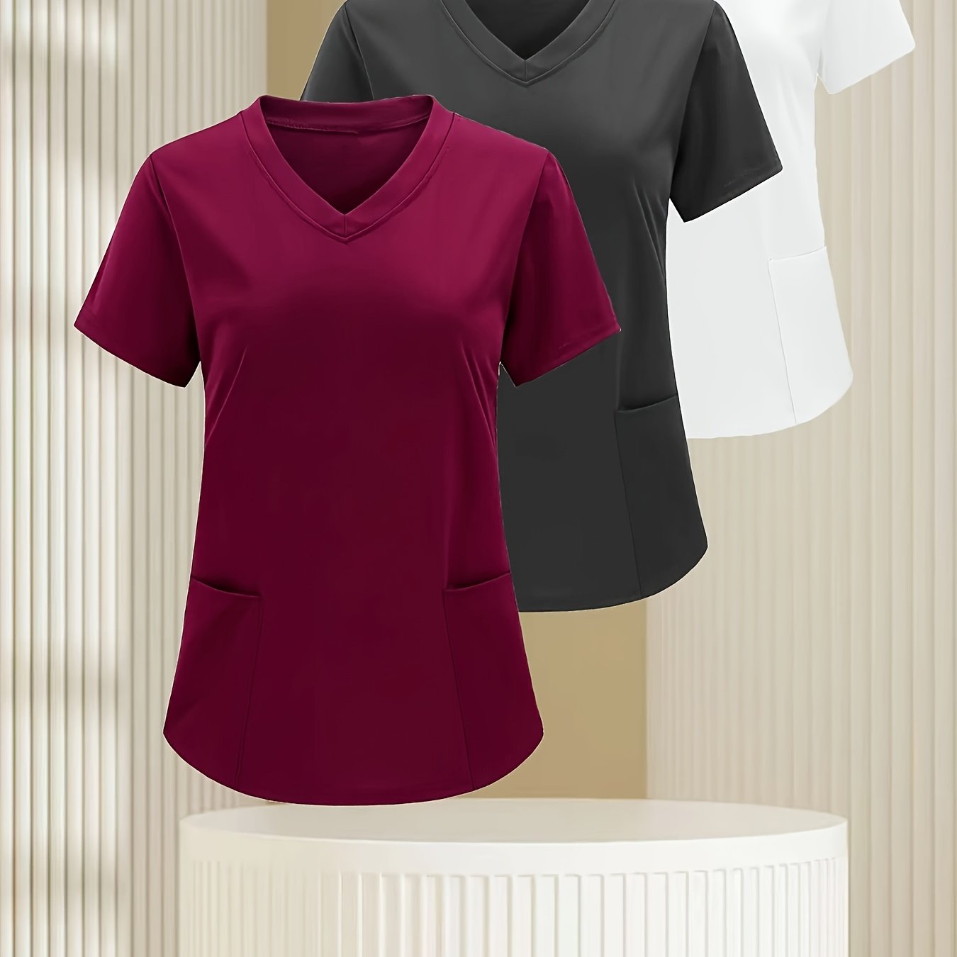 Женские футболки больших размеров casual - короткие рукава с двойным карманом