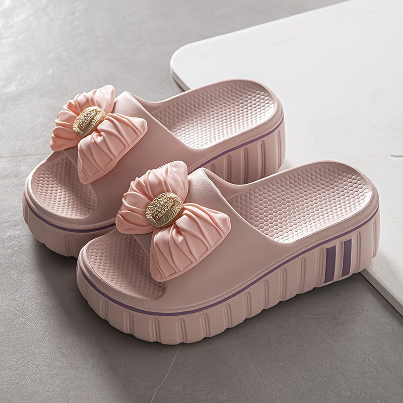 Women’s Summer EVA Slide Sandals Open-Toe Casual Beach Shoes Beige Non-Slip