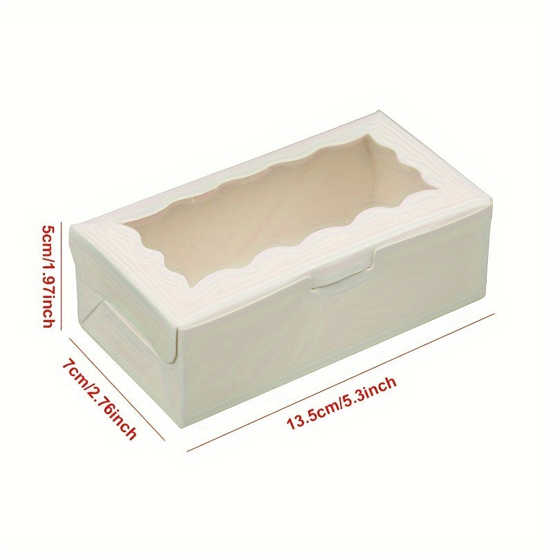 30-Pack Kraft Paper Bakery Boxes with Clear Window for Cookies Cupcakes and Candy