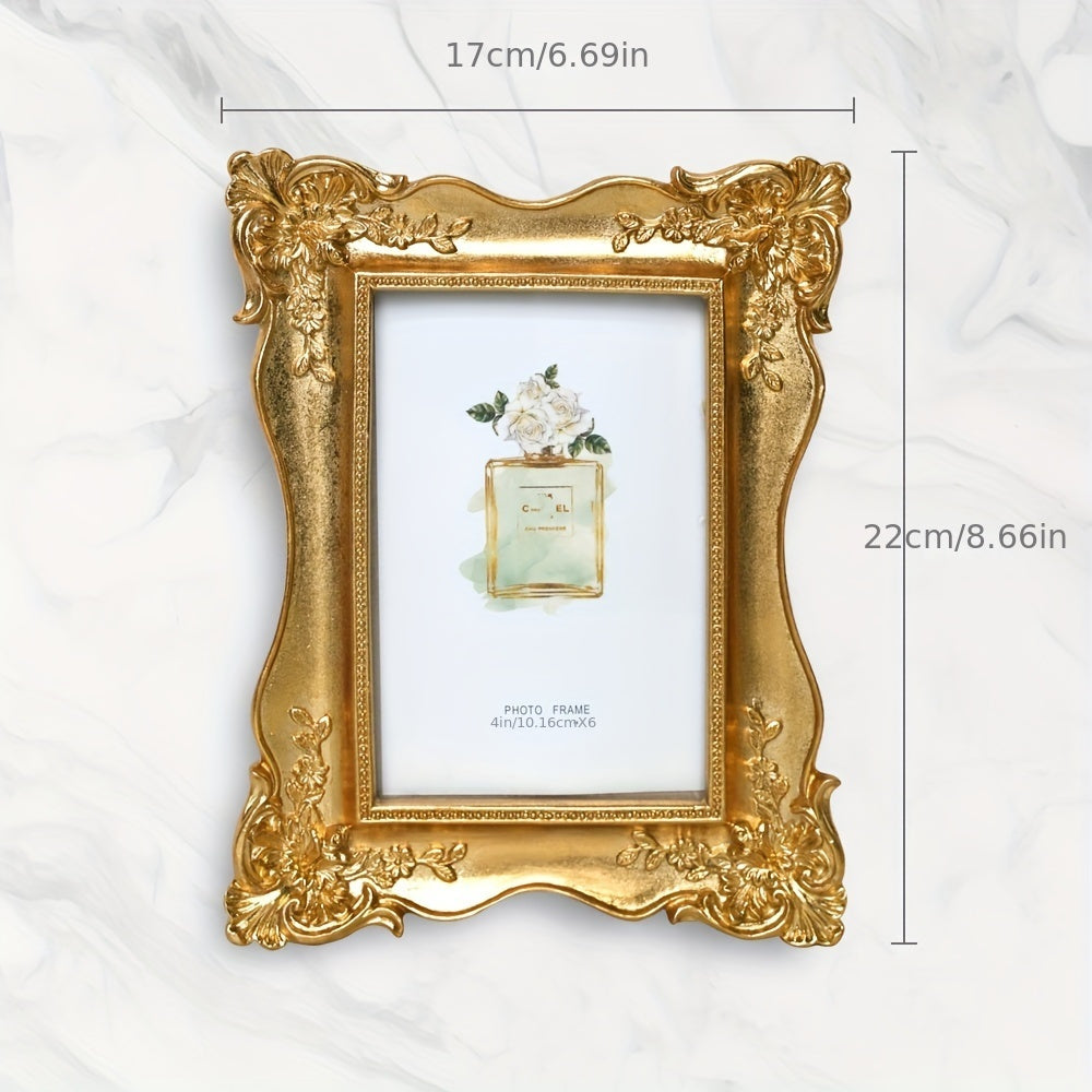 Ретро классическая резная фоторамка, декоративный настольный аксессуар размером 15,24 см, идеально подходящий для демонстрации ваших любимых фотографий.