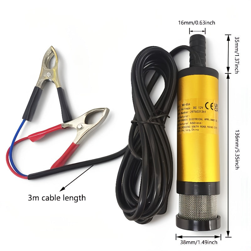 12V 24V Aluminum Alloy Submersible Pump for Diesel Water 12L/min