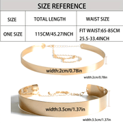Women's Polished Iron Wide Belt with Shimmering Shine Elegant Metal Girdle