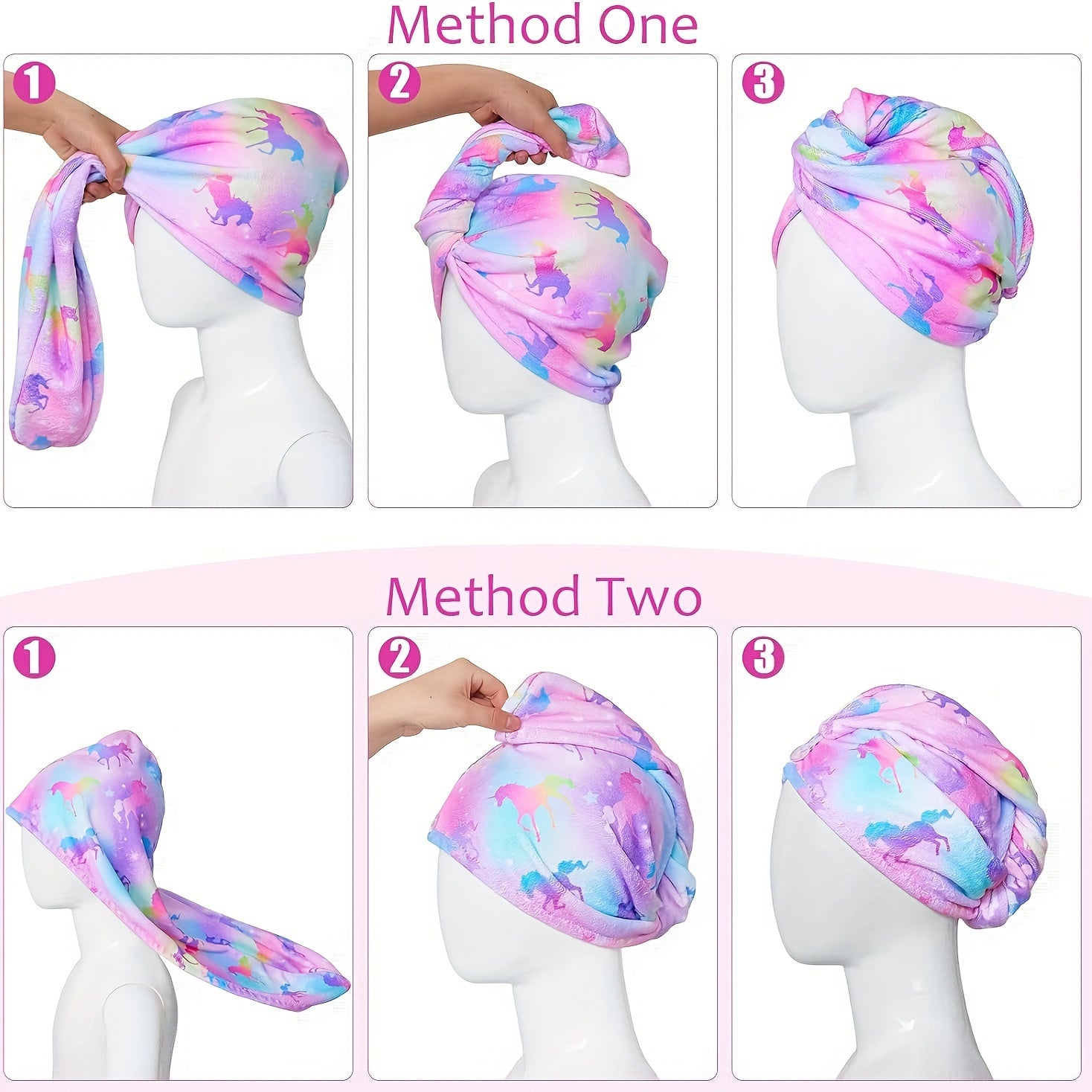 Bolalar uchun tugmachali mikrofiber multfilm soch to'plami, tez quriydigan qopqoq, ayollar va qizlar uchun so'riluvchi sochiq.